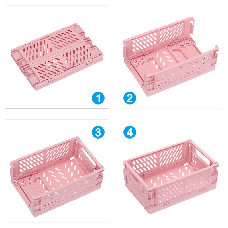 PATIKIL Mini Collapsible Basket, 2 Pcs 5.9 x 3.9 x