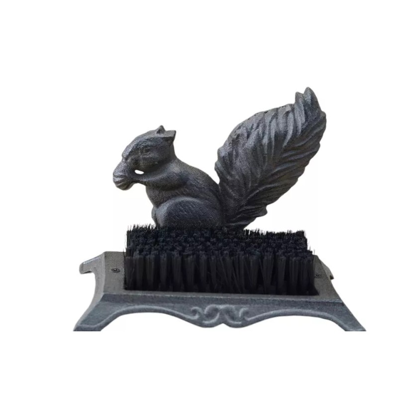 Midwest Craft House Cast Iron Boot Scraper Brush Brown Squirrel