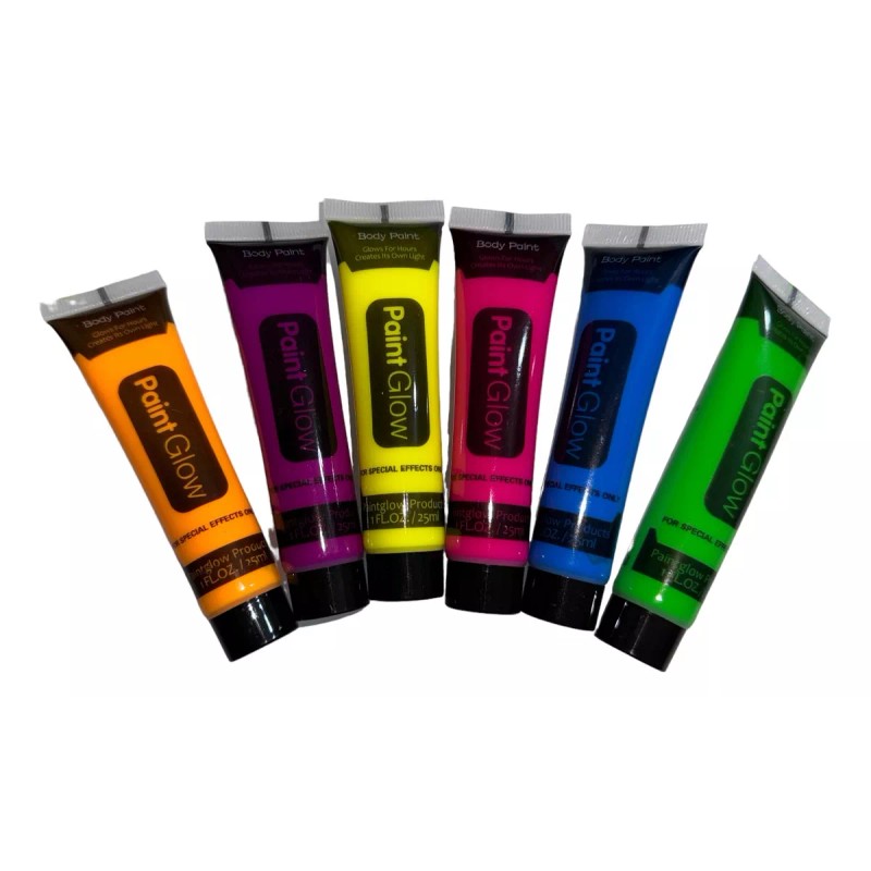 Sombreros y Fiesta México 6 Tubo Pintura Neon Fluorescente Glow