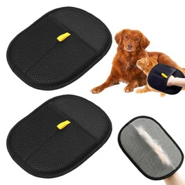 Benaewa 2 Pcs Pet Hair Removal Glove, Double-Sided Static Removal Gloves Pet Hair for Washing, Brushing