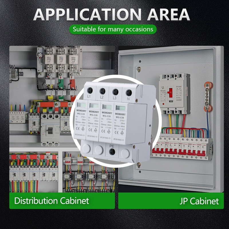 Wengart Surge Protection Device WG-C20,20-40KA AC275V SPD Domestic Deflector Electronic