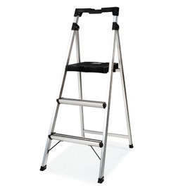 FOLDDEX 3 Step Ladder Folding Step Stool, Ultralight Aluminum Step Ladder Max 900lbs | Anti-Bump & Non-Slip Pedal, Tool Tray, Safety Lock Mechanism | Home, Office, Kitchen | Collapsible & Portable