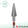 STALEKS PRO Expert Carbide Nail Drill Bit (Cone, Red, 6mm