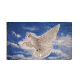 Trade Winds 3x5 ft Dove with Peace Blue Sky Flag Rough Tex Knitted 3'x5' Banner Premium Fade Resistant