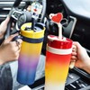 lmzyf 2Pcs Cute glitter Silicone Straw Covers Cap for 30