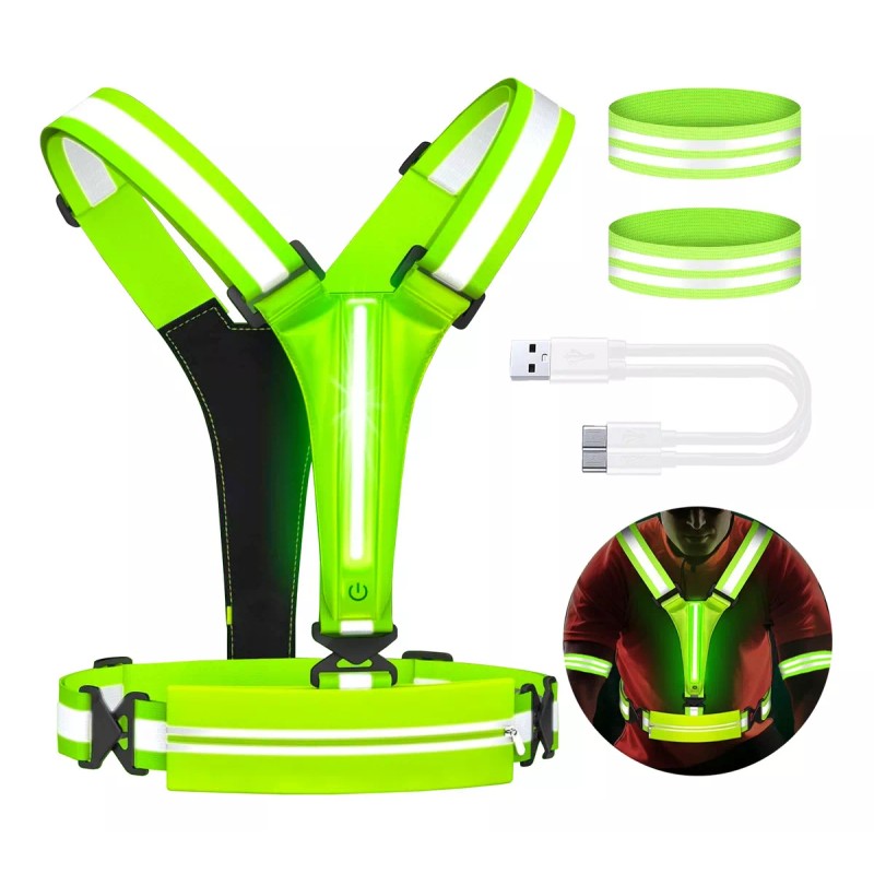 Malety Chaleco Arnés Reflectante Para Motociclismo/ciclismo/correr