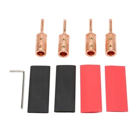 4Pcs Speaker Banana Plugs Pure Copper Male Speaker Wire Connector for Home Theater AV Receiver Amplifier Sound System