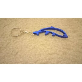 Blue Anodized Hollow Dolphin Keychain 5" Total Length USA SELLER