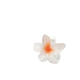 Flower Hair Claw Clips - Hawaiian Hair for Women | Plumeria for Thin Hair | Strong Hold jaw clip | Hair Claw for Girls (white)