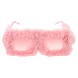 WRITWAA Plush Sunglasses for and Adults with Furry Frame, Funny Sunglasses, Fluffy Plush Glasses, Cute Fashion Sunglasses for Accessories, pink, 16.50X14.50X7.00CM