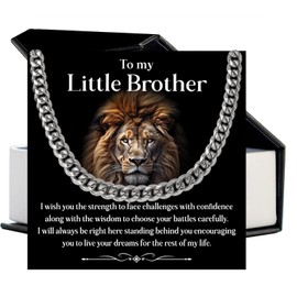 To My Brother Cuban Chain Necklace, Chrismtas Birthday Gifts For Brother From Sister, Stainless Steel Necklace For Men, Necklaces Gold Silver Chain For Men From Sister, Sentimental Present For Him