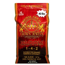 Royal Gold Crown Jewels Organic Bloom 1-4-2 Dry Soluble Fertilizer, 40 lbs - for Feeding Flowering Crops to Produce Vigorous Blossoms and Optimal Plant Development