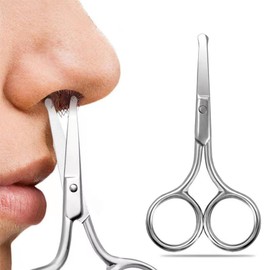 Ikadiya Nose Hair Scissors for Men, Nose Hair and Ear Hair Scissors, Also for the Care of Eyebrows, Ear Hair and Beards
