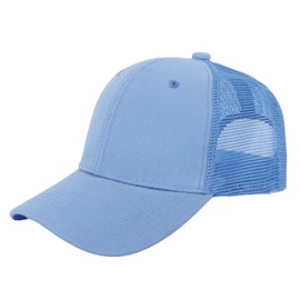 ZH 12 Pack Mesh Trucker Hats, Bulk Baseball Caps for Men and Women, Trucker Cap Wholesale Light Blue