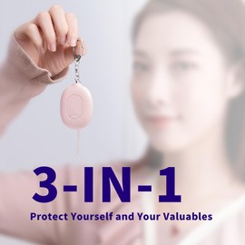 Door Stopper Security Alarm,Portable 130 Loud Entrance Alert Door Stop Alarm for Travel Hotel Home Apartment House,LED Flashing USB Rechargeable Vibration Moving Sensor Siren (Pink)