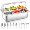 Countertop Food Serving Display Container with Clear Roll Top Cover,
