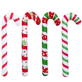 Pack of 4 Inflatable Christmas Candy Canes, Inflatable Candy Canes, Christmas Decoration, Christmas Party Decoration Accessories, Christmas Candy Cane Crutch