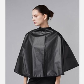 Professional Hair Salon Cape - Perm, Dye, Cut - Shoulder Cover Gown (Black) Large