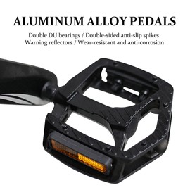 YIUBCZOQI Bike pedals with reflective strips, aluminum alloy bicycle platform 9/16 inch pedals, suitable for road bikes and mountain bikes