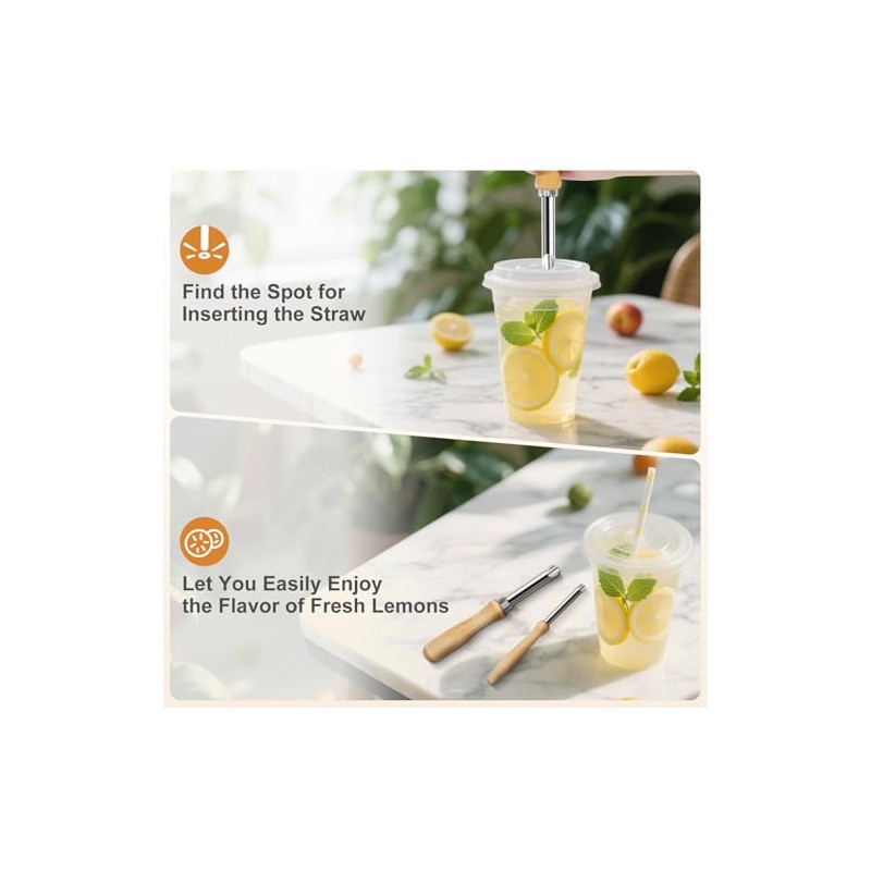 2 Pack Straw Puncher for Plastic Lids, Straw Hole Puncher