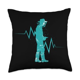 Beekeepers Naturals Bee Pollen Honey Making Bee Lover Heartbeat Hat Beekeeper Accessories Throw Pillow, 18x18, Multicolor