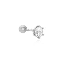 Puremond 5-part 6-prong solitaire 925 silver piercing OTEP24301D plating color / 퓨어몬드 5부 6프롱 솔리테어 925실버 피어싱 OTEP24301D 도금컬러