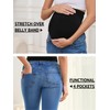 Leovqn Women's Maternity Boyfriend Jeans Over Belly Stretch Ripped Pregnancy