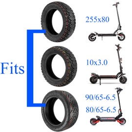 MIMIRACLE 10x3 Replacement Inner Tubes with 90-Degree Valve Stem for Scooters - Compatible with 255x80, 90/65-6.5, 80/65-6.5 Tires - 2 Pack