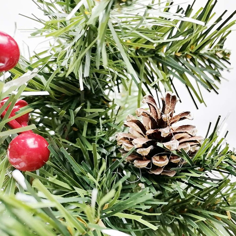 Tomaibaby 1Pc Pine Tree with Wood Base Mini Christmas Tree