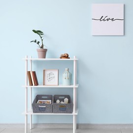 Welaxy 2-piece set of Premium plastic Basket Labels Clip On Storage Bins erasable Tags Reusable for box Shelf Pantry Closet Laundry Fabric Cubes Wicker sorting (Large, Gray)