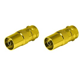 SAT-FOX SAT Antenna Adapter Cable to SAT Adapter Set of 2 F-Connector to IEC Female Coupling Connector Coaxial Adapter SAT Cable