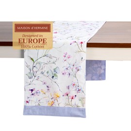 Maison d' Hermine Tablerunner 100% Cotton Table Runner Decorative Easter Tablerunners for Home, Wedding, Restaurant, Buffet Party & Camping, Summer Floral (Double Layer) - Spring/Summer (14.50"x108")
