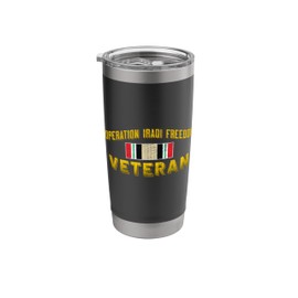 Operation Iraqi Freedom Iraq OIF Veteran Vintage Gifts Stainless Steel Insulated Tumbler