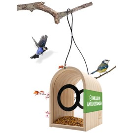 TWOCOZY Bird House - Hanging Bird Feeder [Innovative Design] Weatherproof Bird Feeder with Landing Poles | Modern Bird Feeder | Bird Feeder for Balcony and Garden
