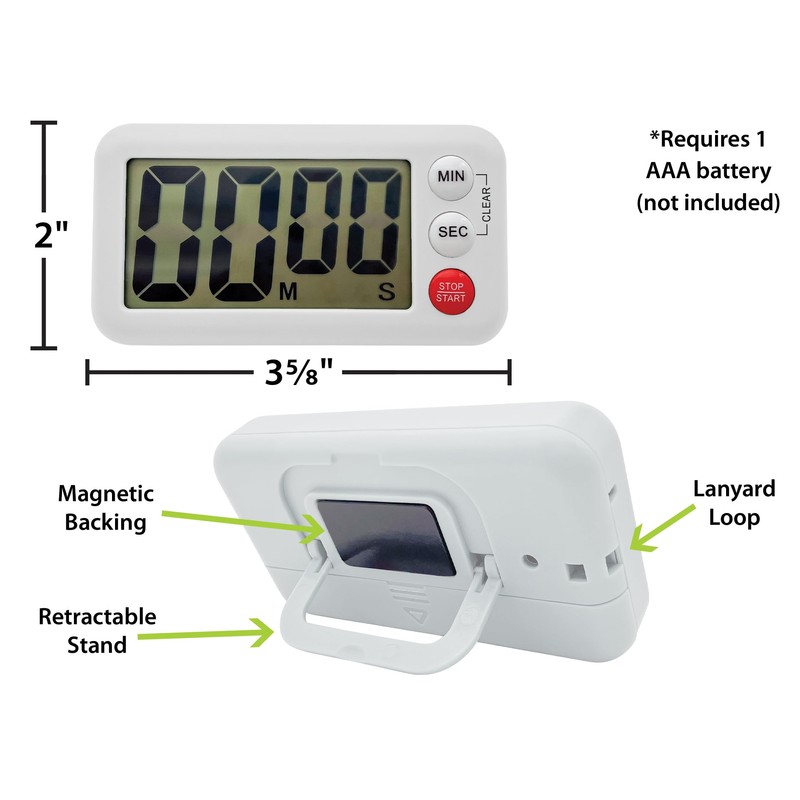 Teacher Created Resources White Magnetic Digital Classroom Timer (TCR21040)