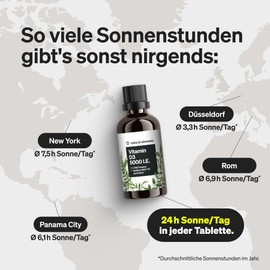 natural elements Vitamin D3 - Laborgeprüfte 5000 I.E. pro Tropfen - 50ml (1700 Tropfen) - In MCT-Öl aus Kokos - Hochdosiert, flüssig