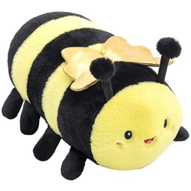 Cute Round Bumble Bee Stuffed Animals,Honey Bee Plush Toys Pillow, Anime Bee Plushie Hugging Pillow Bee Doll Gift for Kids and Lovers in Birthday, Christmas, Valentine's Day (12 Inch)