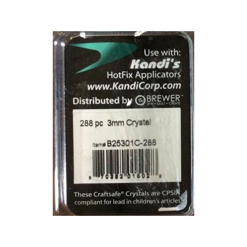 BREWER KANDI'S LOW LEAD HOT FIX CRYSTALS - 3MM -