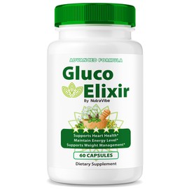 NutraVibe Gluco Elixir Pills - Premium Formula to Support Stable Levels, Healthy Circulation, and Overall Balance, Just Take 2 Capsules Daily, GlucoElixir with All-Natural Ingredients (60 Capsules)