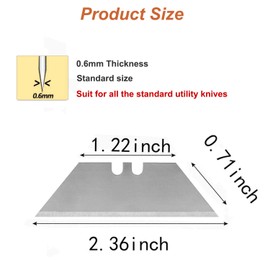 Vickay Utility Knife Blades, SK5 Steel Heavy Duty Box Cutter Refills with Plastic Case，Standard Size Razor Blades for Most Standard Utility Knives