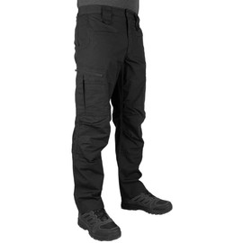 LAPG Men's Atlas Stretch Tactical Cargo Pants, Durable & Lightweight Ripstop Work Pants, Outdoor Hiking Pants for Men - Black - 46 x Unhemmed