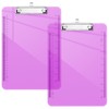 Piasoenc 2 Pack Plastic Clipboards, Translucent Ruler Clip Board with