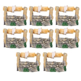 8pcs Miniature Water Well, Miniture Garden Scene Decoration Miniature Garden Accessories Resin Micro Landscape Ornament Miniature Garden Ornaments for DIY Craft Dollhouse