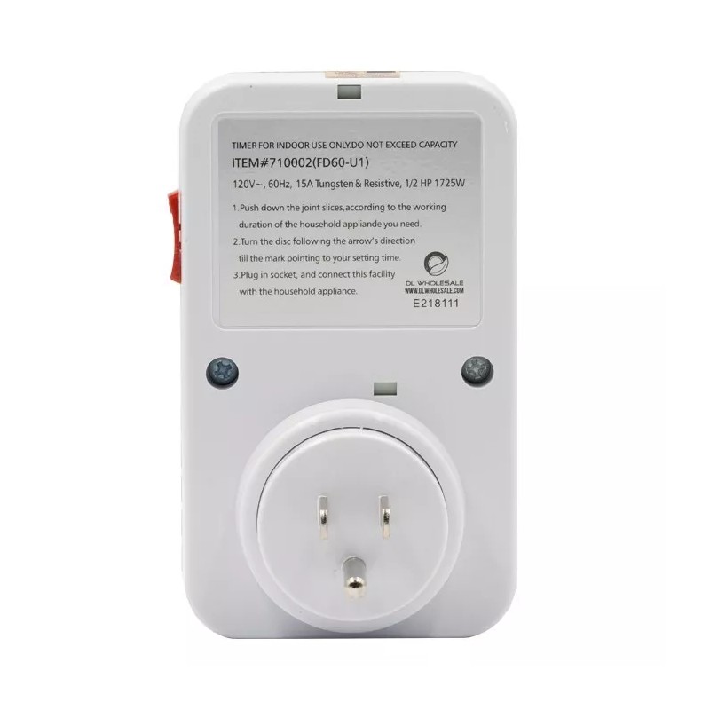 GROW1 120v Timer Single Outlet 24 Hour Grounded Heavy Duty