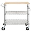 Finnhomy 3-Tier Rolling Kitchen Cart with 18" D x 30"