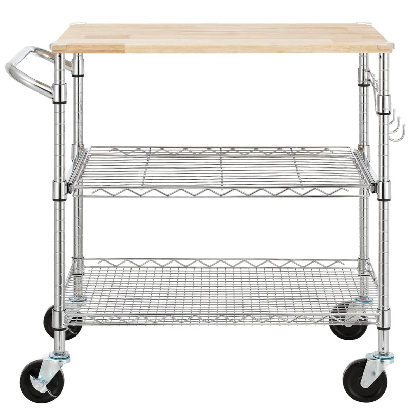 Finnhomy 3-Tier Rolling Kitchen Cart with 18" D x 30"