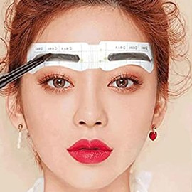 84/60 Pairs Lazy Quick Eyebrow Stickers 12 Styles Eyebrow Card Template Eyebrow Aids Guide Tattoos Makeup Tools Adjustable (84pcs)