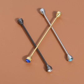 VVCome Collar de piedra de cristal brillante con barra para corbata, corbata y cuello de camisa, para hombres, con caja de regalo