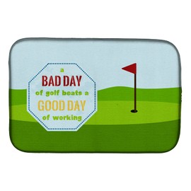 Caroline's Treasures SB3091DDM A Bad Day at Golf Dish Drying Mat Absorbent Dish Drying Mat Pad for Kitchen Counter Dish Drainer Mat for Countertop, 14 x 21", Multicolor