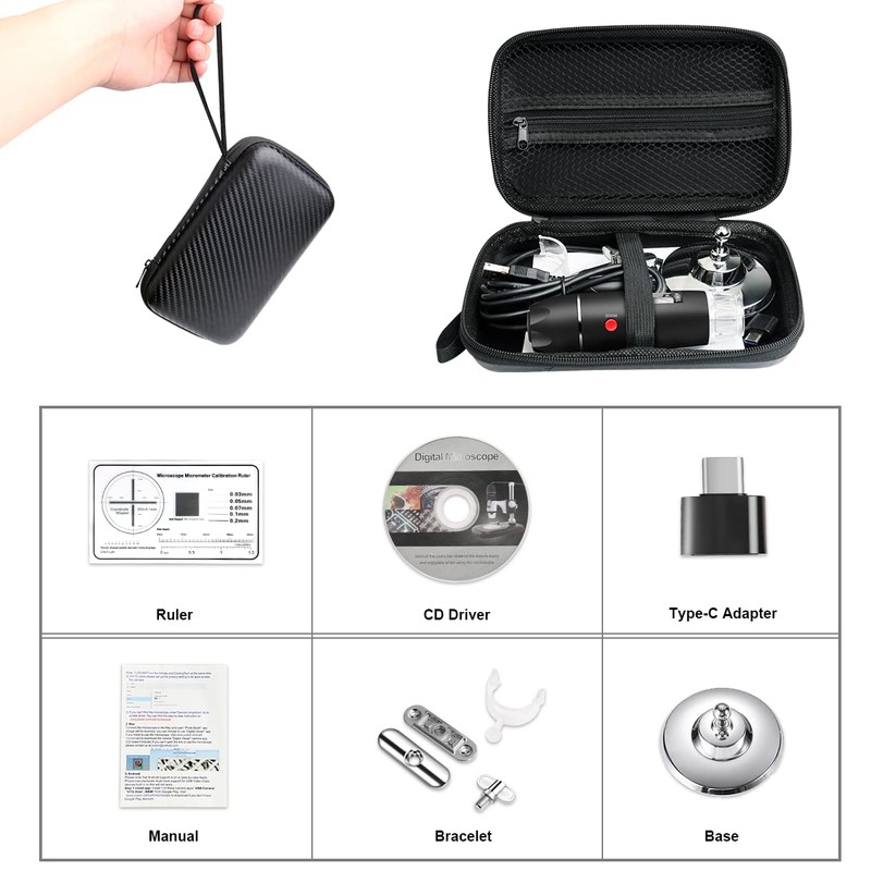 USB Microscope Camera 40X to 1000X, ByCainda Digital Microscope with